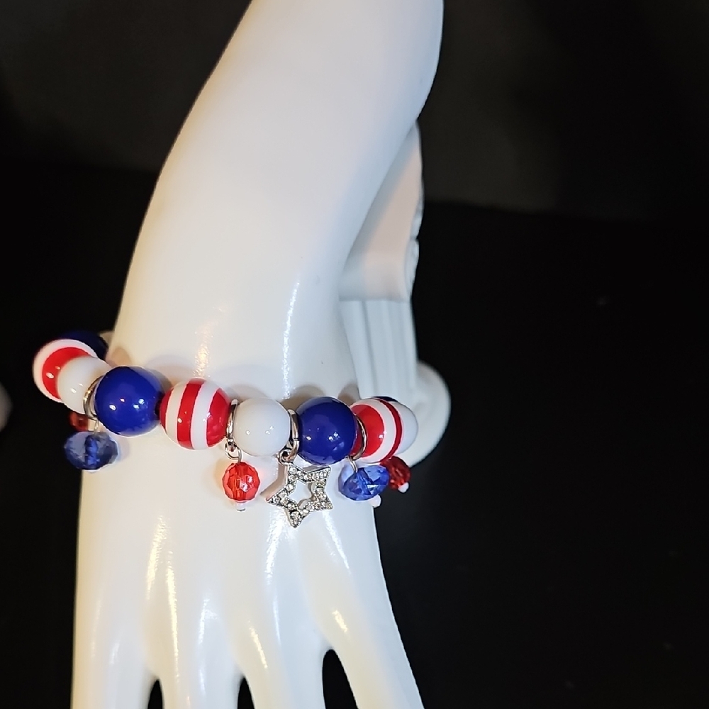Pier 1 Red, White, and Blue Charm Bracelet
